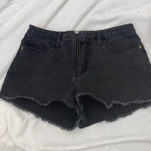 Black jean shorts